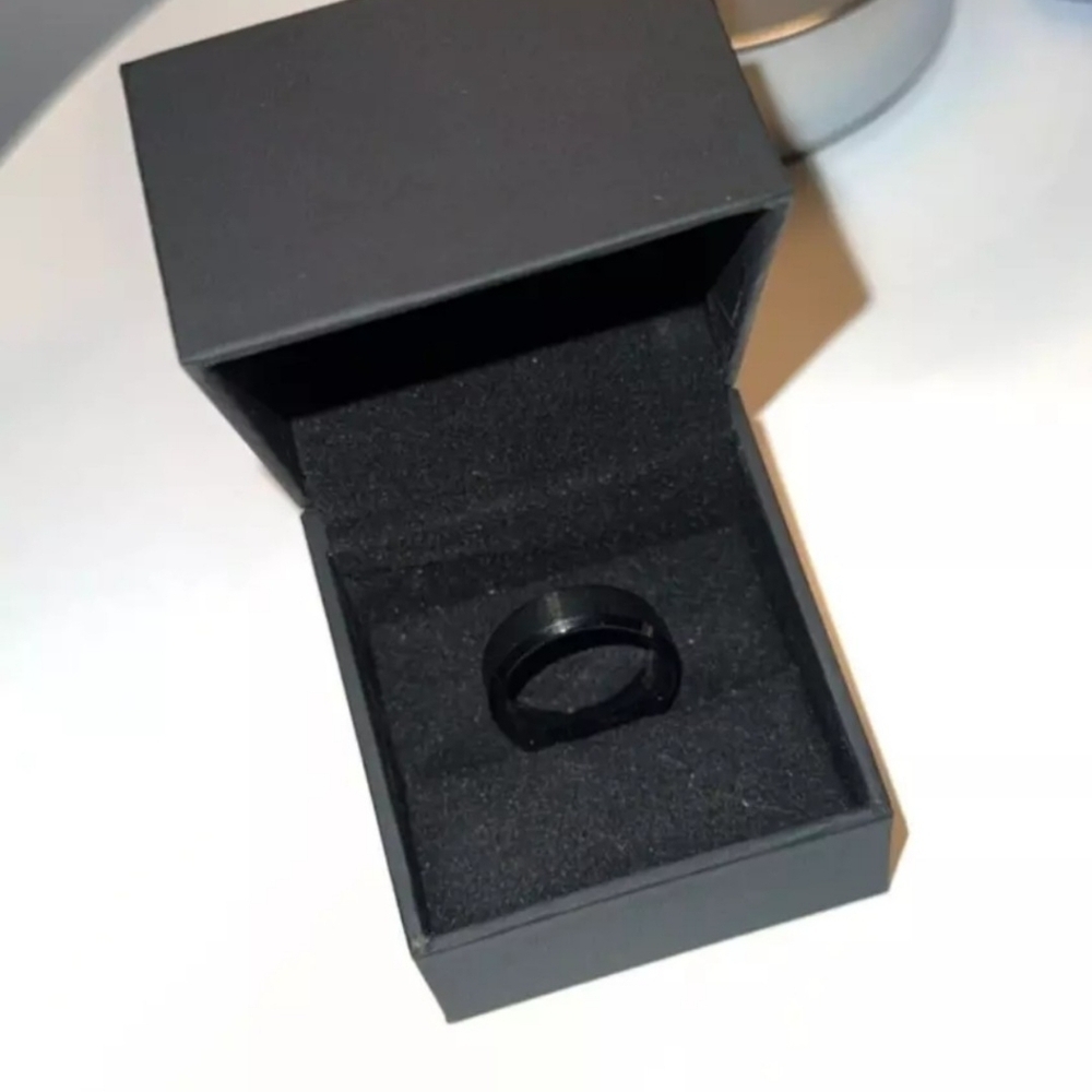 Mens new black tungsten wedding band - Picture 2 of 5